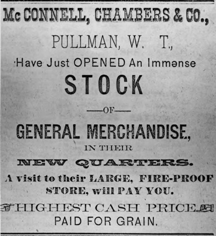 Lower picture [90-0052b] their advertisement in the Colton paper April 19, 1888.