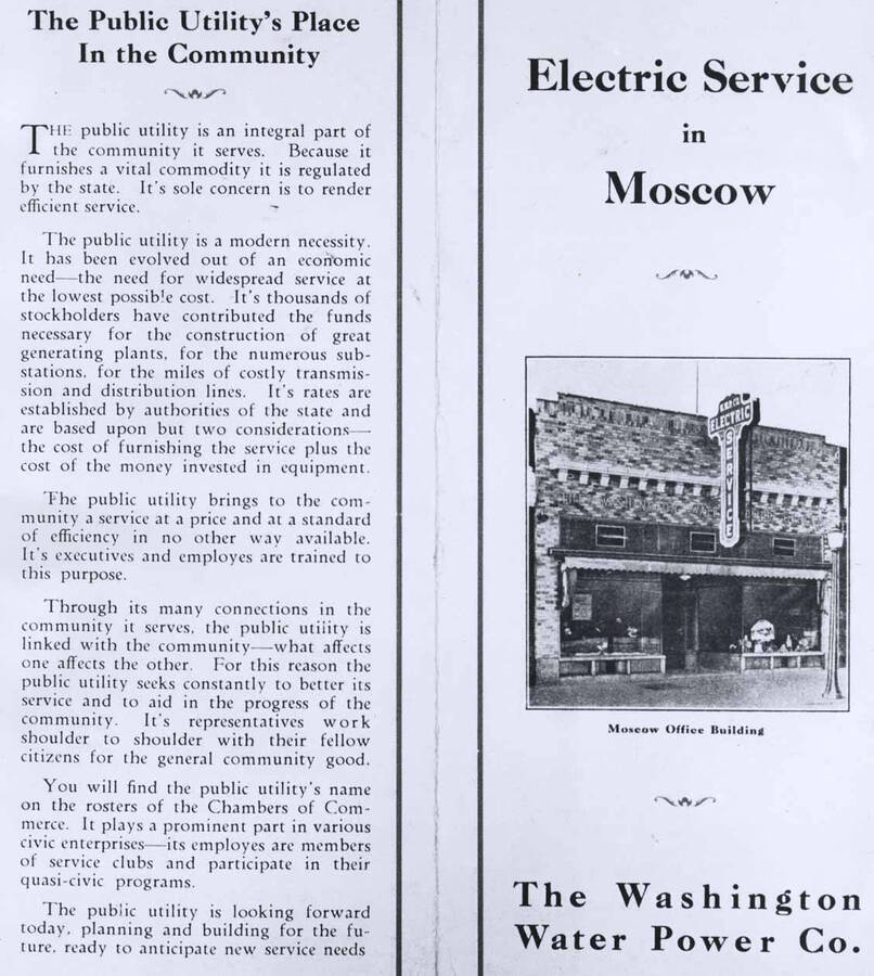 Electric service in Moscow. Moscow. [photo of textual document?]