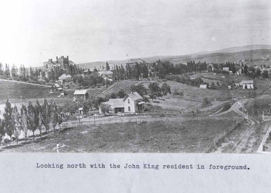 With the John King residence in foreground.