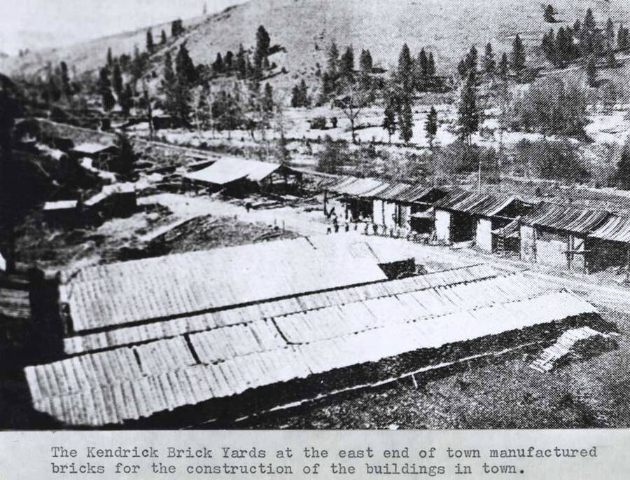 At the east end of town, manufactured bricks for the construction of the buildings in town.