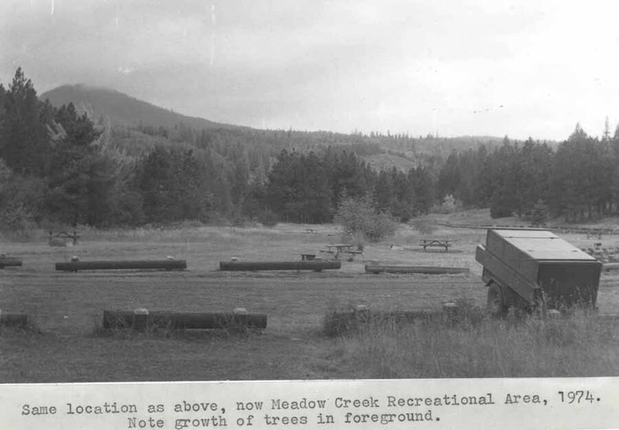 Same location as above [90-4-193], 1974. Note growth of trees in foreground.