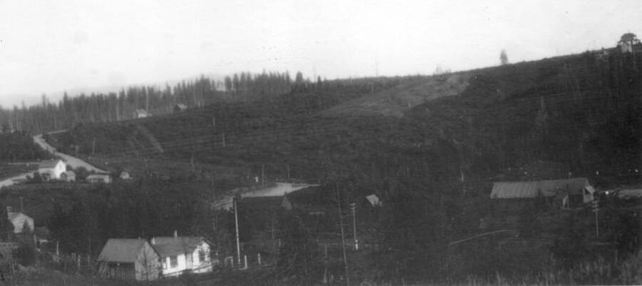 From a panoramic picture cut into three sections, top- looking northeast, center- looking east, and bottom- looking southeast. Believe picture was taken in the 1930s.