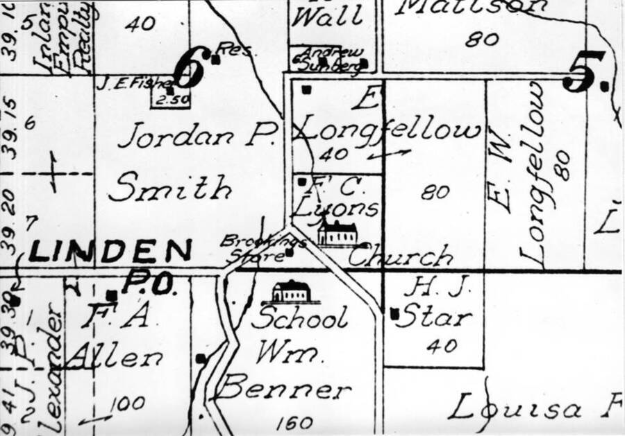 Photo of map section of Linden.