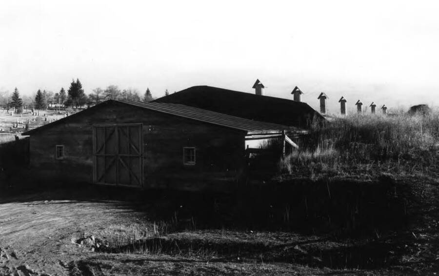 Located from the southwest corner of Moscow Cemetery across Highway 8 and the Northern Pacific Railroad on the east side of the county road. Picture taken in the early 1940s.