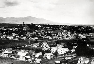 Looking northeast across Moscow about 1907. Picture from a 11 x 14" glass negative from Sterner Studios.