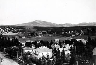 Looking southeast at the south part of Moscow about 1907. Picture from a 11 x 14" glass negative from Sterner Studios.