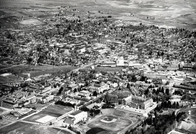 Looking northeast at Moscow about 1950.