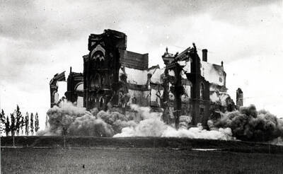 Administration Building being demolished after fire.