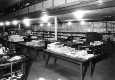Davids' shoe department in 1940, located where the grocery department once was. Moscow.