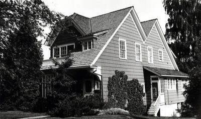 William Kaufmann residence built in the 1890s at 410 East B Street. Kaufmann and Henry Dernham married sisters. Picture by Clifford M. Ott, 1976.
