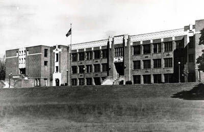 Moscow's third high school built about 1939. Located on the south side of Third Street between Adams and Van Buren streets. Adams Street was closed between Third and Fifth streets when this school was built.