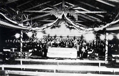 Where Reverend Oscar Lowry conducted revival meetings from December 31, 1911, ending January 28, 1912. Located on the north side of Third Street between Washington and Jefferson streets. Choir of about 200 people were from the Moscow Ministorial Association's five churches.