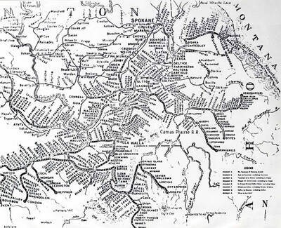 [Map of railroad lines and stations in Inland Empire.]