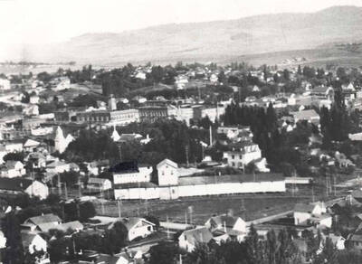 Warehouse at the southwest corner of A and Almon streets in 1926. Picture from a panoramic.