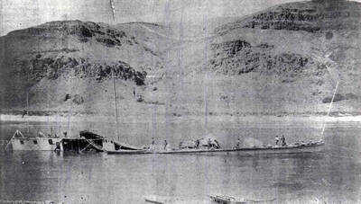 Sternwheeler Annie Faxon after the explosion and death of eight people. [Additional text on page.]