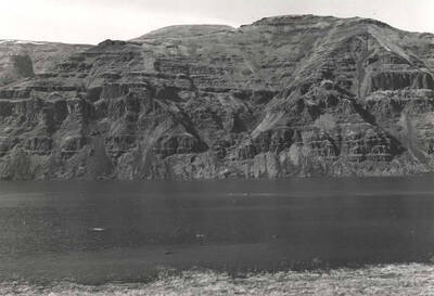 More of the area once covered with fruit trees now covered with rising waters. Both pictures south of Wawawai. February 15, 1975.