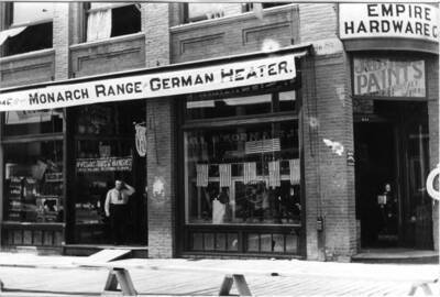 Empire Hardware Company at the southwest corner of Fourth and Main streets in the Skattaboe Building. Moscow.