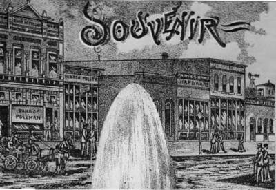 Souvenir picture from a post card shows the two-story McConnell, Chambers and Company store at right.