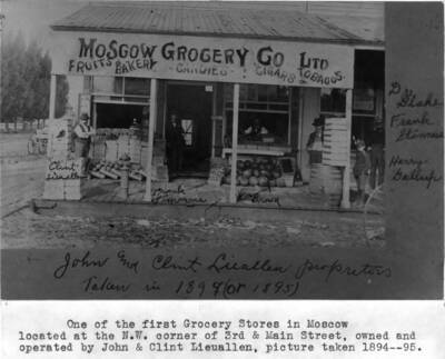Located at the northwest corner of Third and Main streets, owned and operated by John and Clint Lieuallen, picture taken 1894-95.