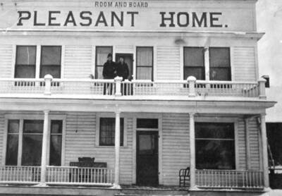 At the northwest corner of Third and Jackson streets. This began in the early 1890s as a building about half the present size, as a rooming house called the Chicago House. After it was enlarged about 1900, it offered board and lodging, and was known as the Pleasant Home. It was operated for many years by the Gallup family. In 1926 Sam Frei purchased the building and ran it as a rooming house until 1935 when it was converted into an apartment house.