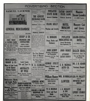 Copied from the Latah County Atlas of 1914 (photo of atlas page).