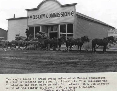 This building was located on the west side of Main Street between Eighth and Seventh streets north of the center of block. McCarty [Oscar McCarty] owner and manager.