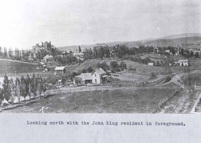 With the John King residence in foreground.