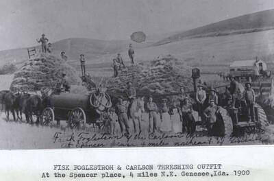 At the Spencer place, four miles northeast of Genesee, Idaho, circa 1900.