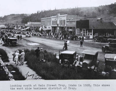 In 1928. This shows the west side business district of Troy.