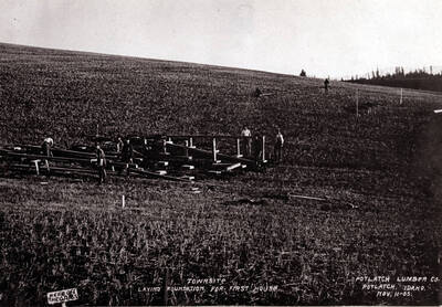 To be built in Potlatch by the Potlatch Lumber Company, November 11, 1905. Note (Keep off the grass)