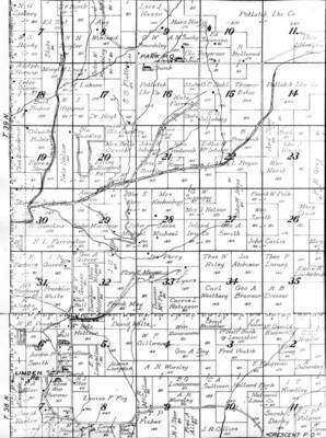 Photo of map section of Linden/Gold Hill area.