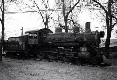 Close up view of W.I.&M. {Washington, Idaho & Montana Railway] engine No. 1. by Clifford M. Ott February 1, 1984.