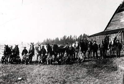 In front of the horse barn in the Bovill area. Picture by M.L. Romig of Moscow.