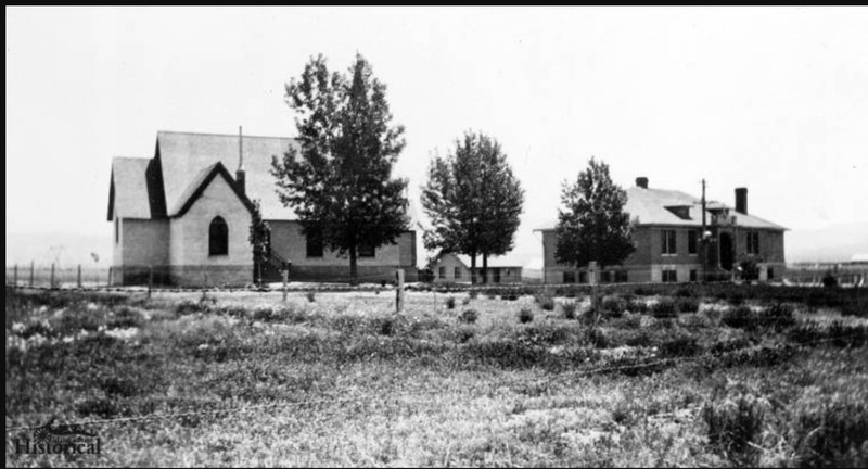 Chapel of the Good Shephard and mission school at the Fort Hall reservation.