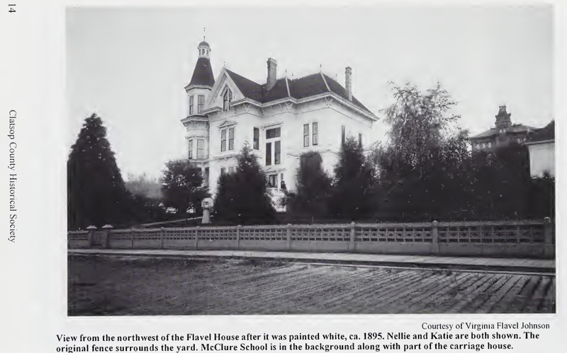 Northwest view of the Flavel House.