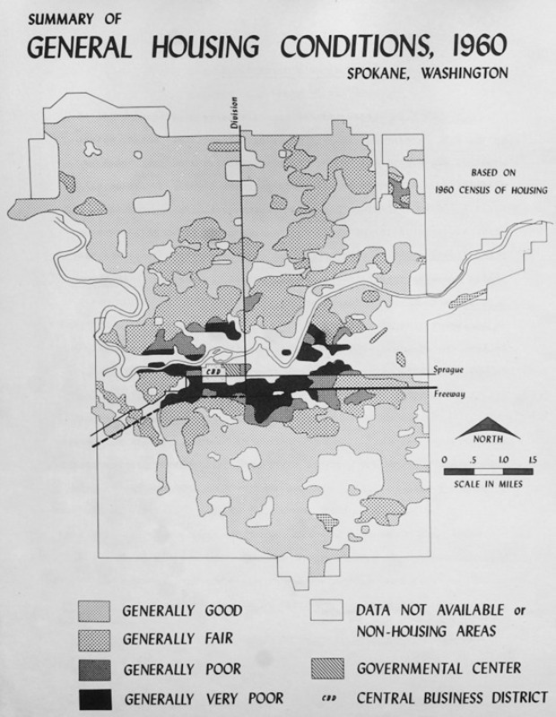 A map of housing conditions in Spokane.