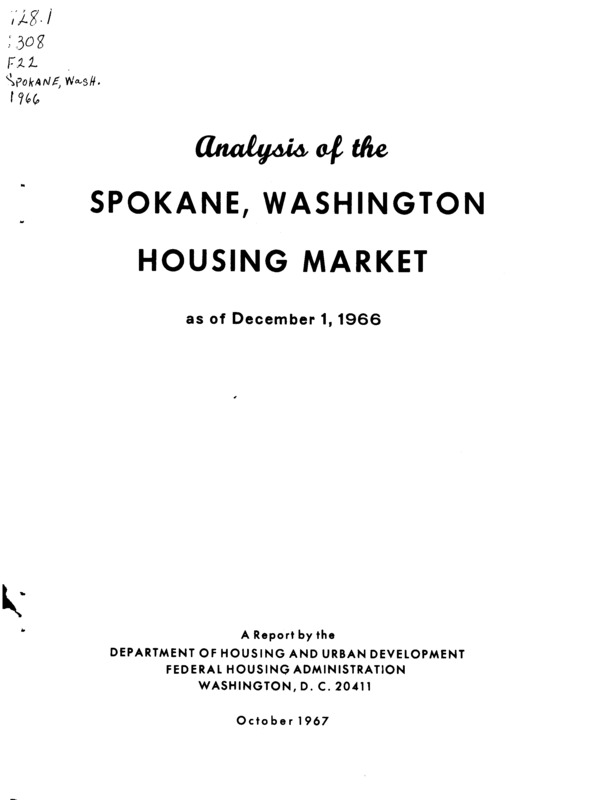 A FHA report detailing the local housing market for use in mortgage insurance operations