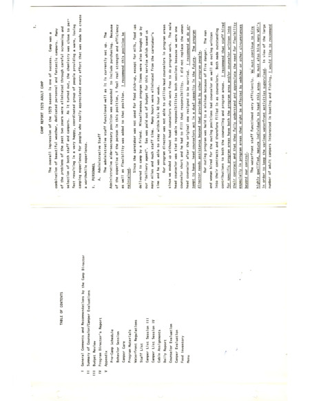 An annual report of the 1979 adult handicap summer camp.