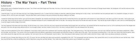 This is an interview with a woman who moved to Sandpoint with her husband while he was stationed at Farragut Naval Training Station.