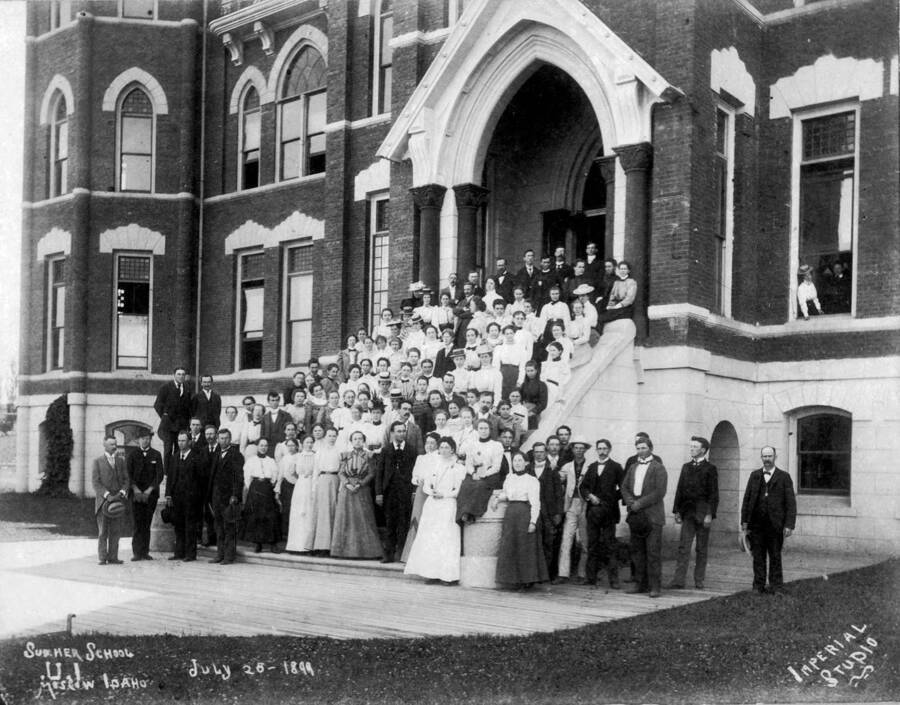 University of Idaho opened its first summer school. A copy of the letter students received is included with the original photograph.