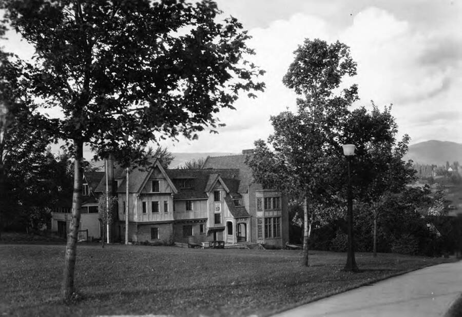 Phi Gamma Delta house on the northwest corner of University Avenue and Elm Street.
