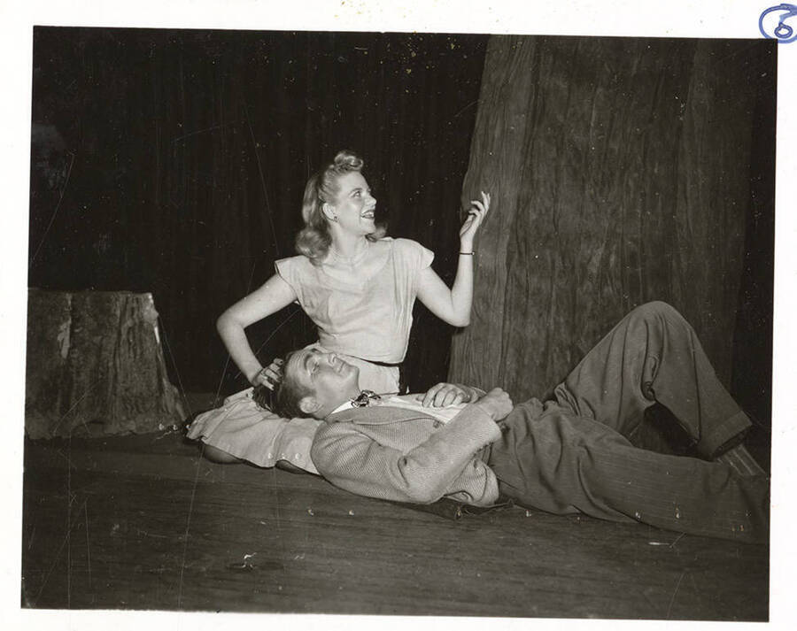 Dorothy Greaves stars as Lady Caroline and Bruce Stucki plays Matey in the University of Idaho's production of 'Dear Brutus.'
