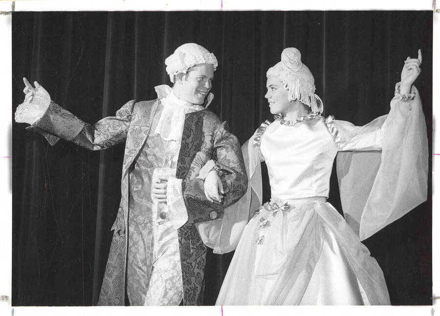 Ron Ravneberg and Janna McGee finish their dance as Prince Armand and Beauty in Idaho drama's production of 'Beauty and the Beast.'