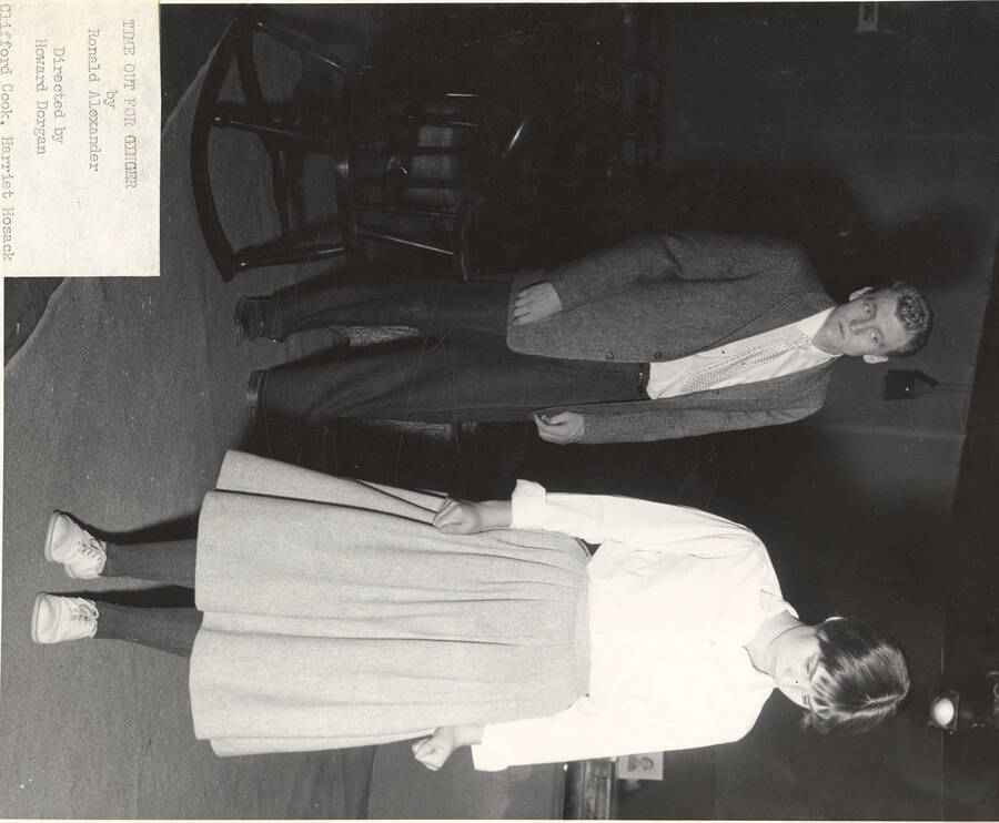 Clifford Cook and Harriet Hosack as Ginger Carol in Idaho drama's production of "Time Out for Ginger."