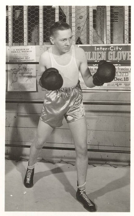 Idaho boxer Johnny Gessner poses for his individual team photograph.