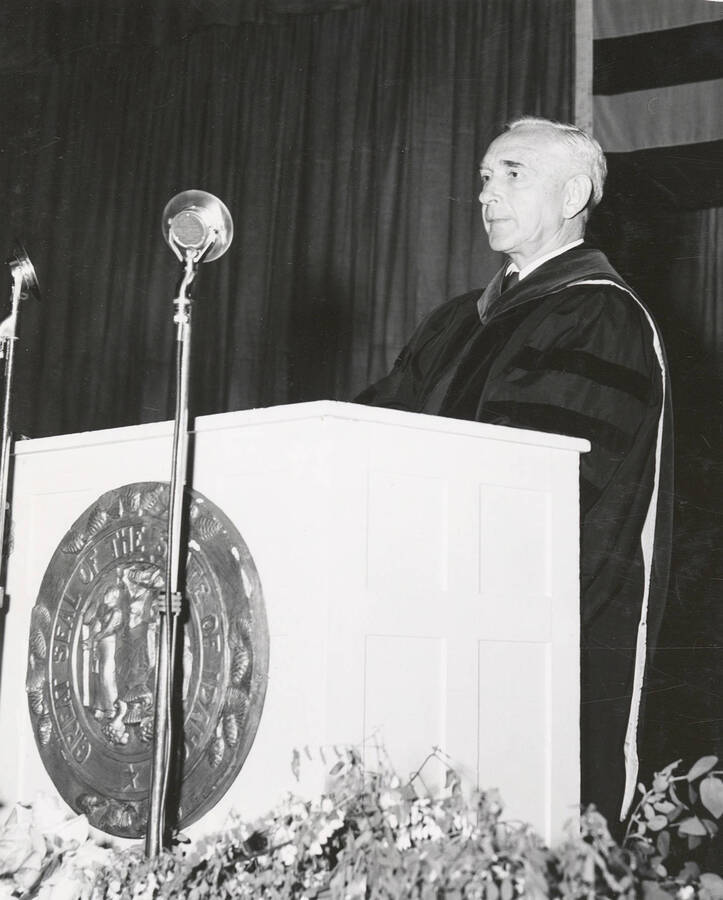 Dr. Adam S. Bennion, the speaker at Baccaluareate services during the 1949 Commencement ceremony.