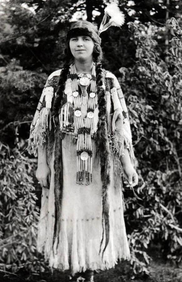 Margaret Blackinger dressed as 'Too-Lah,' a Nez Perce woman, for the Light on the Mountains pageant.