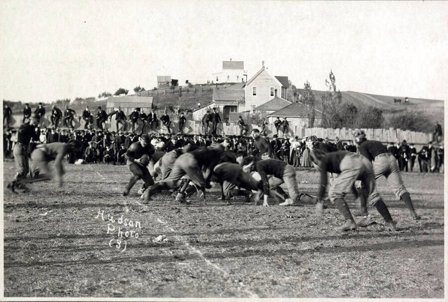 University of Idaho playing Washington State college in football. Caption reads 'Hudson Photo (3).'