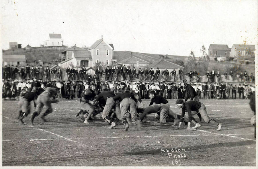 University of Idaho playing Washington State college in football. Caption reads 'Hudson Photo (6).'