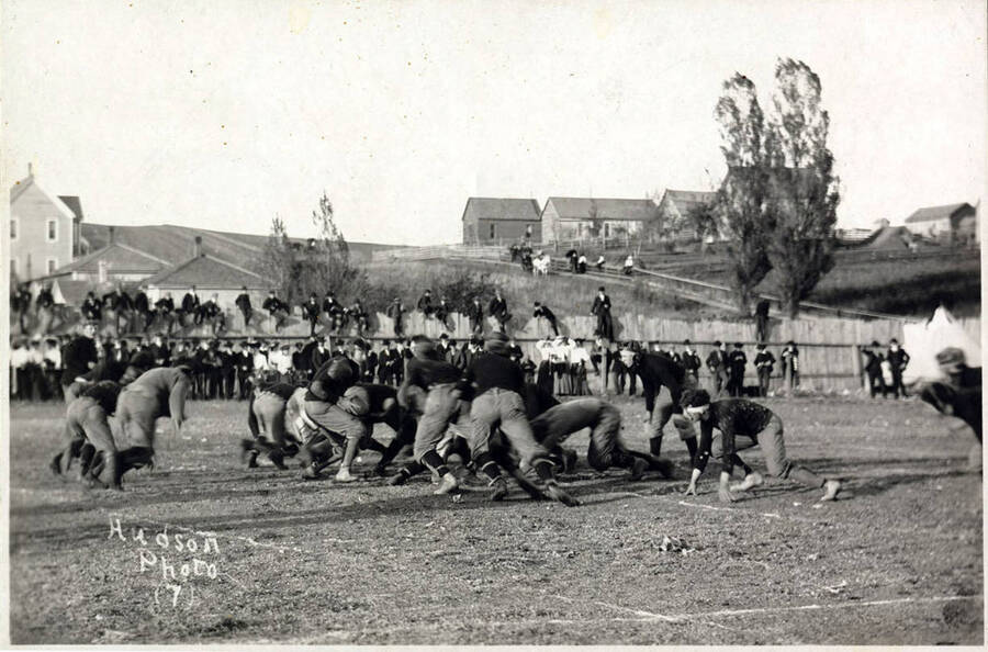 University of Idaho playing Washington State college in football. Caption reads 'Hudson Photo (7).'
